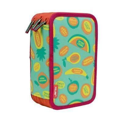 081364FK Plumier 3 pisos con contenido serie especial Frutikis, verde y naranja Milan