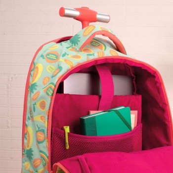 Trolley 6 cremalleras 52cm. serie especial Frutikis, verde y naranja Milan 625601FK