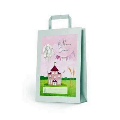 Bolsa Arguval comunion 47002 iglesia rosa 25x34x9