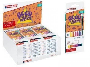 Expositor Edding 1200 con 18 packs de 6 colores surtidos 52917 Good Vibes