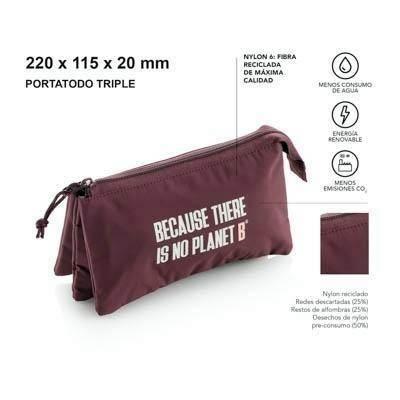 MR16323 PORTATODO TRIPLE RECICLADO BURDEOS ECOALF MIQUELRIUS