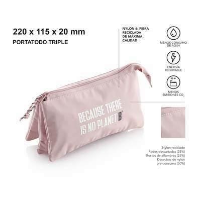 MR16320 PORTATODO TRIPLE RECICLADO ROSA ECOALF MIQUELRIUS