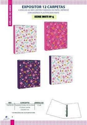 592FW-EX Carpetas Folio 4 Anillas 40 mm MIXTA 4 Diseños Surtidos(32x26x5 cm)MARIOLA