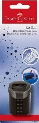 Sacapuntas Faber Castell doble RollOn Dots con deposito caja 5 blister afilas negro 183991