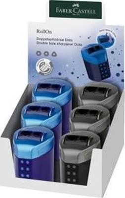 Sacapuntas Faber Castell doble RollOn Dots con deposito caja 6 afilas surtido 183910