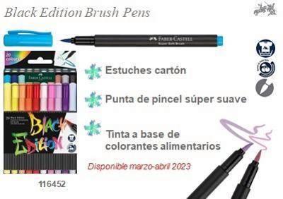 Estuche cartón 20 rotuladores punta pincel surtidos Black edition 116452 Faber Castell