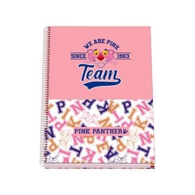 51377 Cuaderno espiral Tapa dura 100 hojas A4 Pantera Rosa Team Dohe
