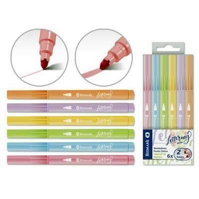 331048 ROTULADORES PUNTA CONICA 6 COLORES LETTERING PASTE BISMARK