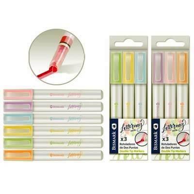 331098 MARCADORES FLUORESCENTES DOBLE PUNTA 3 UND LETTERI BISMARK