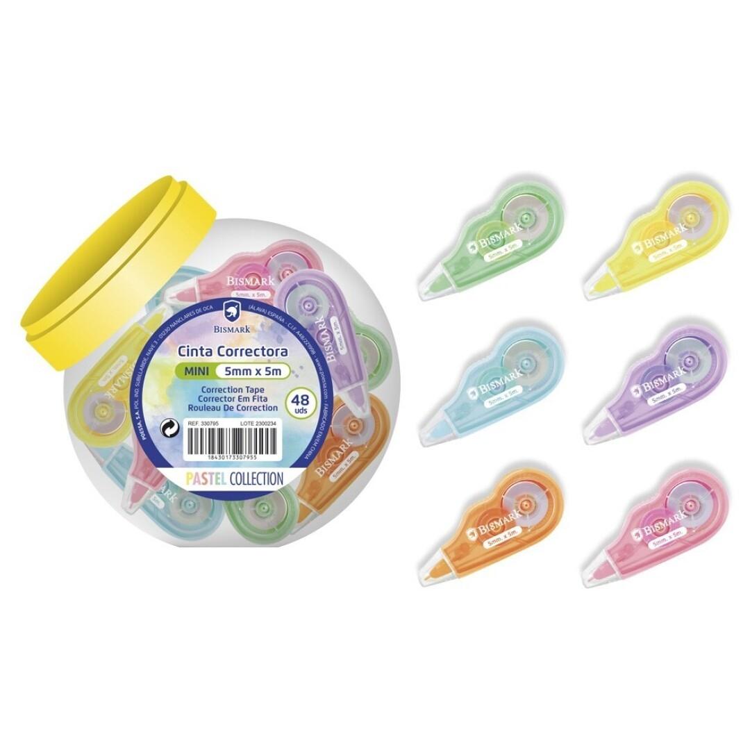 330795 CINTA CORRECTORA MINI BISMARK PASTEL 5 M.