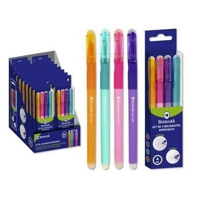 331392 BOLIGRAFO COLORES BORRABLE SET 4 BISMARK