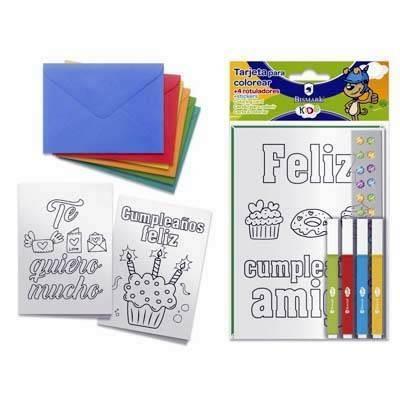 331453 TARJETA FELICITACION PARA COLOREAR C/ROTULADORES BISMARK