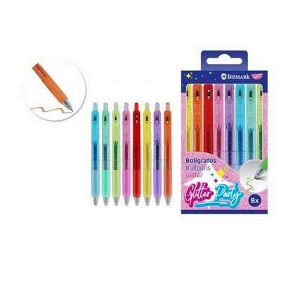 331340 GLITTER PARTY SET 8 BOLIGRAFOS TINTA GLITTER BISMARK