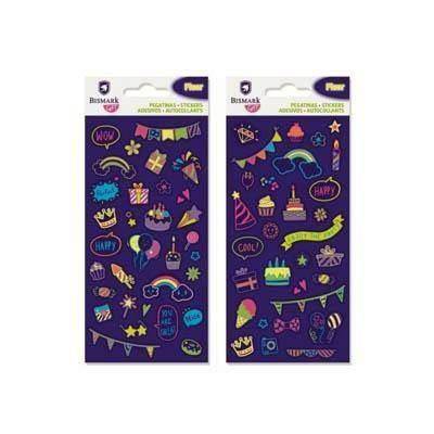 331259 PEGATINAS FLUOR HAPPY TIME BISMARK