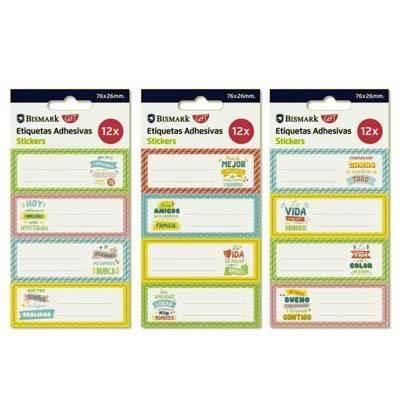 331561 ETIQUETAS ADHESIVAS FRASES - PACK 12 UDS BISMARK