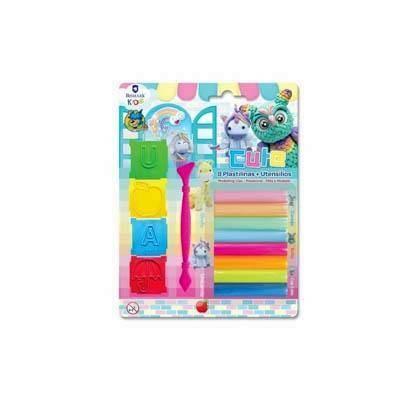 331383 PLASTILINA 8 COLORES C/ 4 MOLDES Y CORTADOR BISMARK