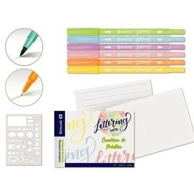 331090 CUADERNO DE LETTERING PASTEL A4 +5 ROTUS+PLANTILLA BISMARK