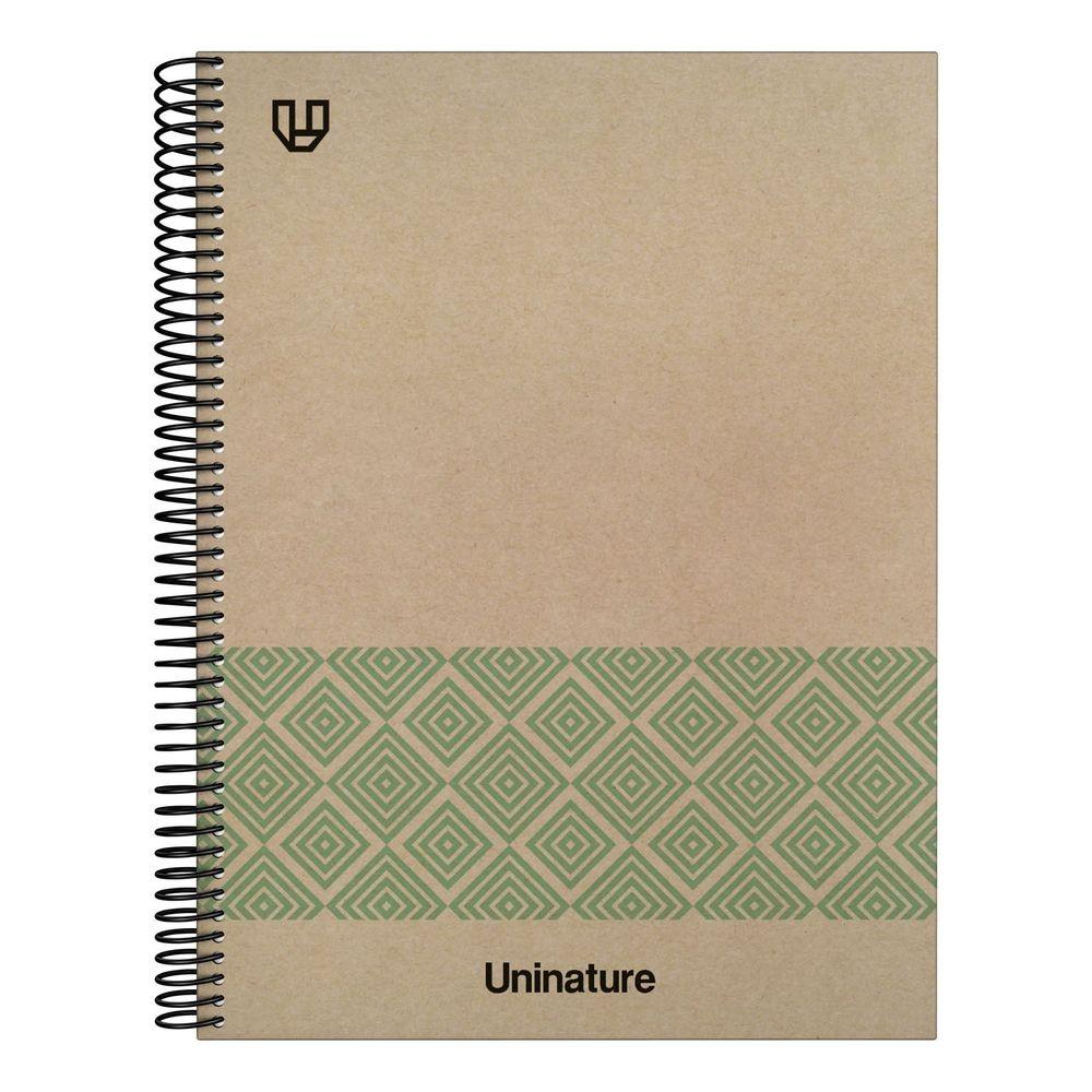 Cuaderno Tapa Dura A4 80H liso UniNature verde 88500420 Grafoplas