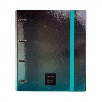 CarpeBook Forrado 4 anillas 35mmmm A4 UNEQUAL METALLIC negro 88103310 Grafoplas