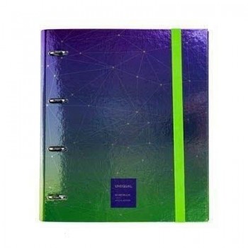 CarpeBook Forrado 4 anillas 35mm A4 UNEQUAL METALLIC violeta 88103335 Grafoplas