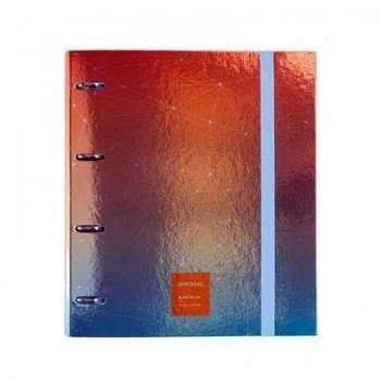 CarpeBook Forrado 4 anillas 35mm A4 UNEQUAL METALLIC naranja 88103352 Grafoplas