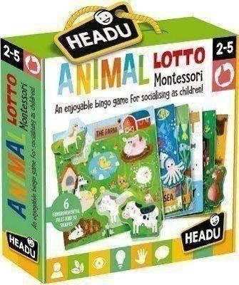 Juego Headu 130012096 Animal lotto Montessori