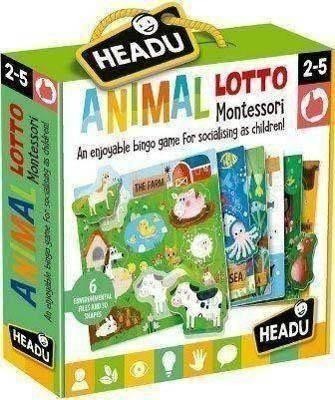 Juego Headu 130012096 Animal lotto Montessori