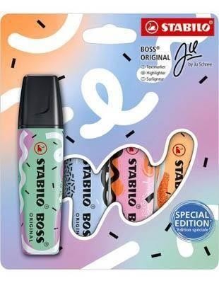 Rotulador fluorescente Stabilo Boss pastel estuche 4 colores surtido 70/4-1-101-5 Ju Schnee