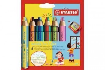Lapiz Stabilo Woody 3 en 1 8826-2  6uds. std. + sacapuntas