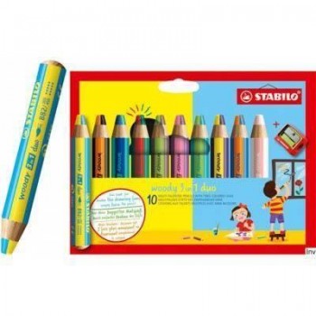Lapiz Stabilo Woody 3 en 1 882/10-2  10uds. std. + sacapuntas