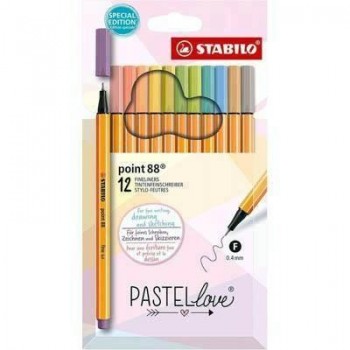 Rotulador Stabilo 8812-7-7 Pen 88 pastel C/12 surtida Pastel love