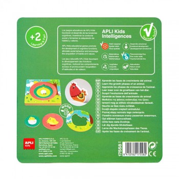 Puzzle capas Apli Gallina 3 piezas 17558 madera