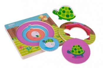 Puzzle capas Apli Tortuga 3 piezas 17559 madera
