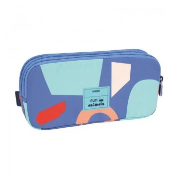 Portatodo 3 cremalleras serie especial FUN ANIMALS azul Milan 081135FAB