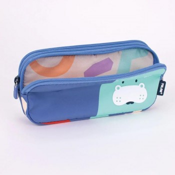 Portatodo 3 cremalleras serie especial FUN ANIMALS azul Milan 081135FAB