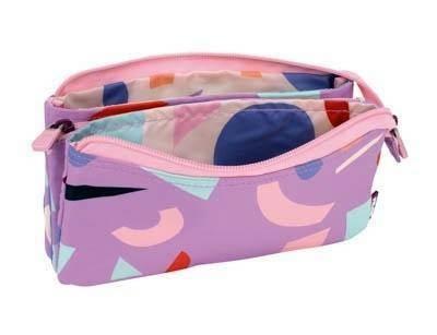 081133FAPR Portatodo 5 compartimentos serie especial FUN ANIMALS violeta Milan