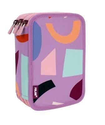 081364FAPR Plumier 3 pisos con contenido serie especial FUN ANIMALS violeta Milan