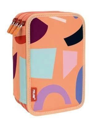 081364FARN Plumier 3 pisos con contenido serie especial FUN ANIMALS naranja Milan