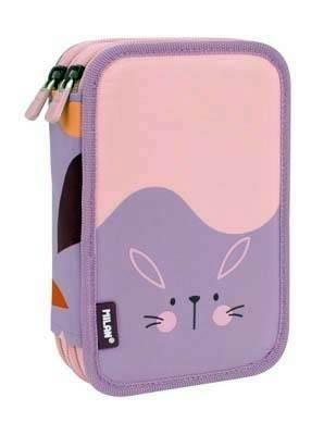 081264FAPR Plumier 2 pisos con contenido serie especial FUN ANIMALS violeta Milan