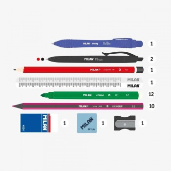 Kit 4 estuches con contenido serie especial FUN ANIMALS azul Milan 08872FAB