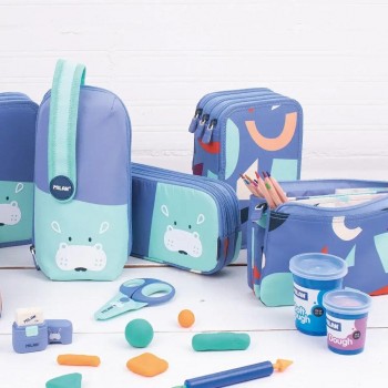 Kit 4 estuches con contenido serie especial FUN ANIMALS azul Milan 08872FAB