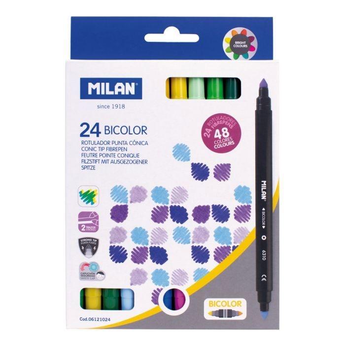 Rotulador Milan 6121024 C/24 Doble Bicolor