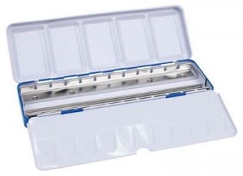 Set metalico vacío acuarelas 12 medios godets Milan 611612