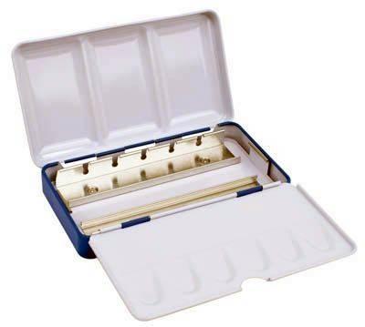 Set metalico vacío acuarelas medios godets Milan