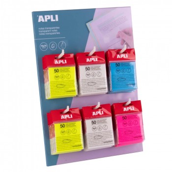 19571 TACO NOTAS TRANSPARENTES 75x75 AZUL APLI