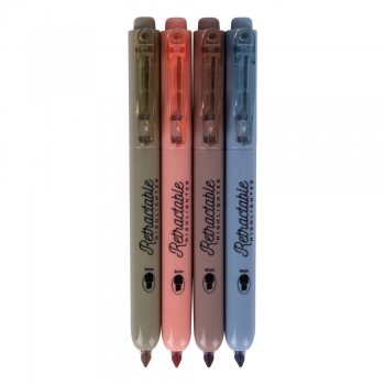 19493 ROTULADOR FLUORESCENTE RETRACTIL VINTAGE B/4 SURTIDO APLI
