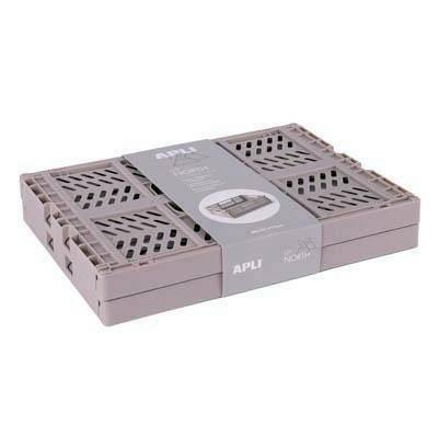 19556 PACK 2 CAJAS PLEGABLES 29X21X12CM GRIS APLI