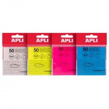 19569 TACO NOTAS TRANSPARENTES 75x75 AMARILLO APLI