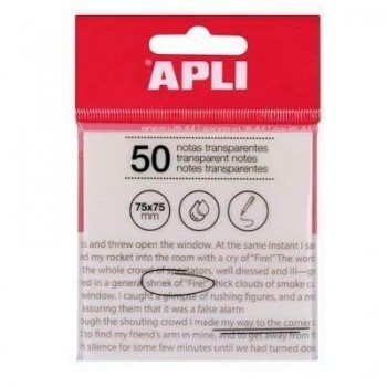 19568 TACO NOTAS TRANSPARENTES 75x75 APLI