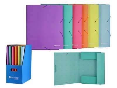 331703 CARPETA A4 NEON-PASTEL GOMAS Y SOLAPAS BISMARK